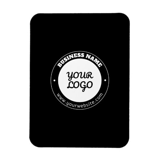 編集可能な循環文字とアップロードされたロゴテンプレート マグネット (縦)