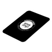 編集可能な循環文字とアップロードされたロゴテンプレート マグネット (左側)