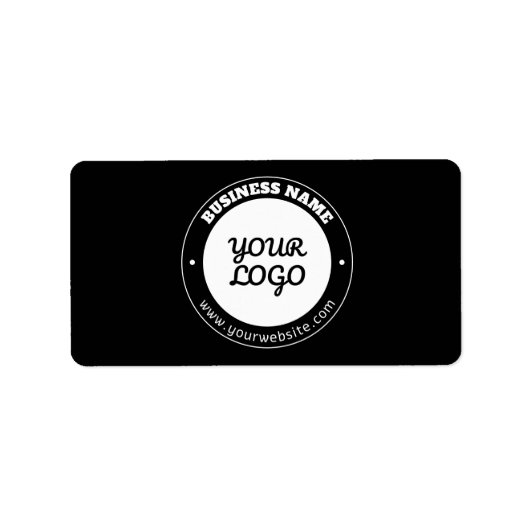 編集可能な循環文字とアップロードされたロゴテンプレート ラベル (正面)