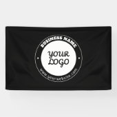 編集可能な循環文字とアップロードされたロゴテンプレート 横断幕 (横)