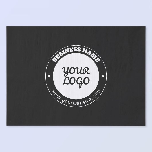 編集可能な循環文字とアップロードされたロゴテンプレート 薄葉紙