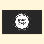 編集可能な循環文字とアップロードされたロゴテンプレート 長方形シール