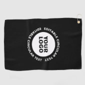 編集可能な循環文字テンプレートとロゴ ゴルフタオル (横)