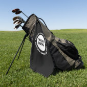 編集可能な循環文字テンプレートとロゴ ゴルフタオル (グリーン)