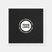 編集可能な循環文字テンプレートとロゴ スタンダードカクテルナプキン (正面)