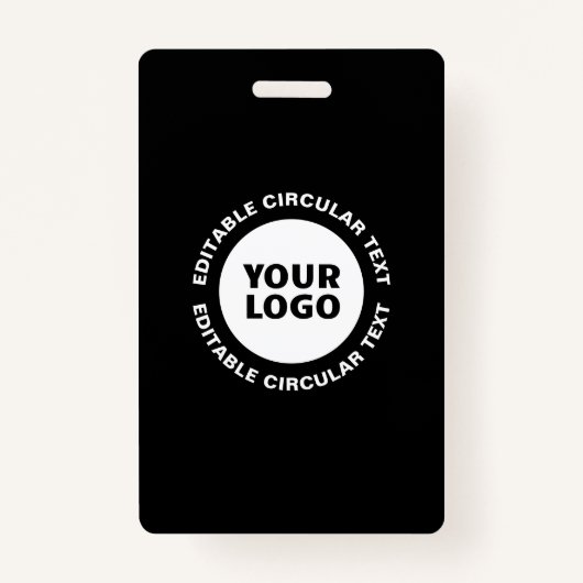 編集可能な循環文字テンプレートとロゴ バッジ (正面)