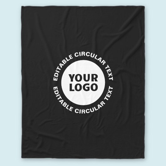 編集可能な循環文字テンプレートとロゴ フリースブランケット