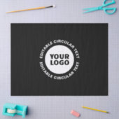 編集可能な循環文字テンプレートとロゴ 薄葉紙 (クラフト)