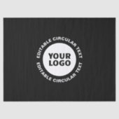 編集可能な循環文字テンプレートとロゴ 薄葉紙 (正面)