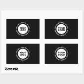 編集可能な循環文字テンプレートとロゴ 長方形シール (シート)