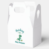 編集可能な恐竜男の赤ちゃんシャワーハッチング フェイバーボックス (オープン)