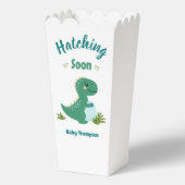 編集可能な恐竜男の赤ちゃんシャワーハッチング フェイバーボックス (正面)
