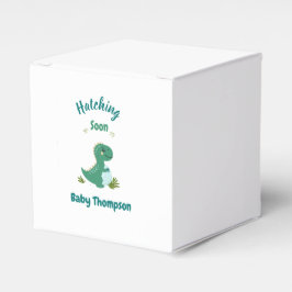 編集可能な恐竜男の赤ちゃんシャワーハッチング フェイバーボックス