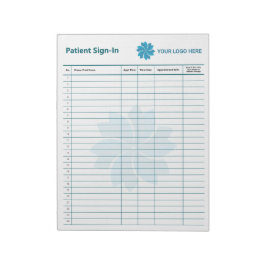 編集可能な患者サインイン ノートパッド