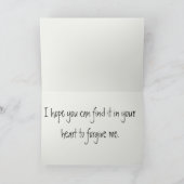 編集可能な悲しい犬の謝罪 カード (内部)