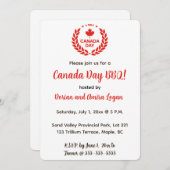 編集可能な愛国的なカナダデイお祝い 招待状 (正面/裏面)