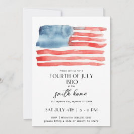 編集可能な愛国的な独立記念日BBQ招待状 招待状