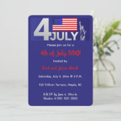 編集可能な愛国的な7月4日アメリカ独立記念日パーティー 招待状 (スタンド正面)