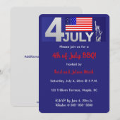 編集可能な愛国的な7月4日祝賀会 招待状 (正面/裏面)