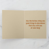 編集可能な感謝祭トルコとカボチャの挨拶 カード (内部)