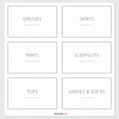 編集可能な成人用服引き出し3.5x2インチラベルセット シール (シート)