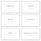 編集可能な成人用服引き出し3.5x2インチラベルセット シール (正面)