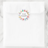 編集可能な手の円我々は強く一緒に立つ ラウンドシール (バッグ)