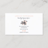 編集可能な抽象芸術ヴィンテージフローラ化粧ネイビーブルー 名刺 (裏面)