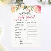 編集可能な推定右の価格ゲーム赤ちゃんシャワーカード 招待状