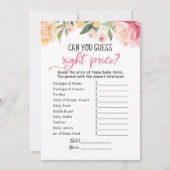 編集可能な推定右の価格ゲーム赤ちゃんシャワーカード 招待状 (正面)