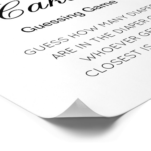 編集可能な推測おむつケーキの赤ちゃんシャワーの数 ポスター (角)