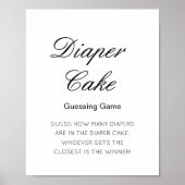 編集可能な推測おむつケーキの赤ちゃんシャワーの数 ポスター (正面)