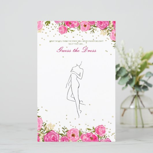 編集可能な推測ドレスブライダルシャワーゲーム (スタンド正面)