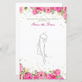 編集可能な推測ドレスブライダルシャワーゲーム (正面/裏面)