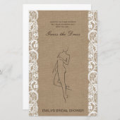 編集可能な推測ドレスブライダルシャワーゲーム (正面/裏面)