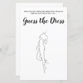 編集可能な推測ドレスブライダルシャワーゲーム (正面/裏面)