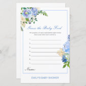 編集可能な推測ベビー食品ベビーシャワーゲーム (正面/裏面)