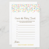 編集可能な推測ベビー食品ベビーシャワーゲーム (正面/裏面)