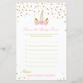 編集可能な推測ベビー食品ベビーシャワーゲーム