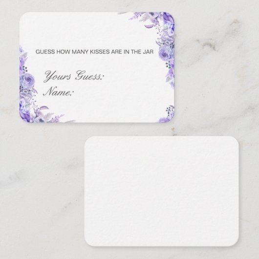 編集可能な推測数キス、キャンディスカード エンクロージャーカード (正面/裏面)