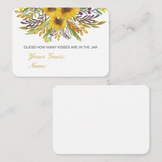 編集可能な推測数キス、キャンディスカード エンクロージャーカード (正面/裏面)