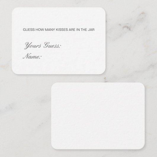 編集可能な推測数キス、キャンディスカード エンクロージャーカード (正面/裏面)