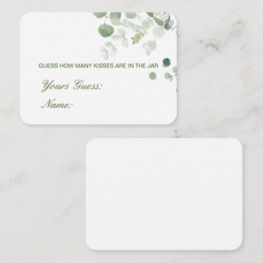 編集可能な推測数キス、キャンディスカード エンクロージャーカード (正面/裏面)