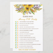 編集可能な推測Who、ママまたはパパ赤ちゃんシャワーゲーム (正面/裏面)