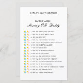 編集可能な推測Who、ママまたはパパ赤ちゃんシャワーゲーム (正面/裏面)