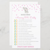 編集可能な推測Who、ママまたはパパ赤ちゃんシャワーゲーム (正面/裏面)