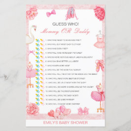 編集可能な推測Who、ママまたはパパ赤ちゃんシャワーゲーム