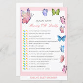 編集可能な推測Who、ママまたはパパ赤ちゃんシャワーゲーム (正面/裏面)