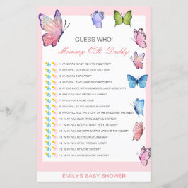 編集可能な推測Who、ママまたはパパ赤ちゃんシャワーゲーム