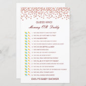 編集可能な推測Who、ママまたはパパ赤ちゃんシャワーゲーム (正面/裏面)